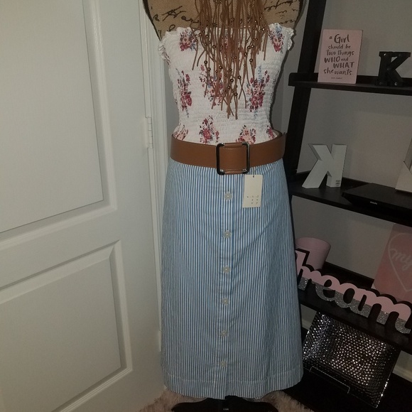 Striped A-line Skirt - Picture 3 of 6